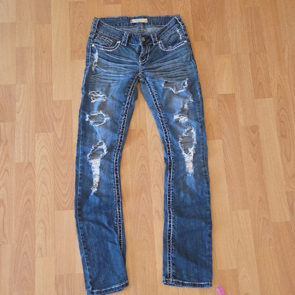 Silver Jeans Women's Blue Distressed Skinny Jeans